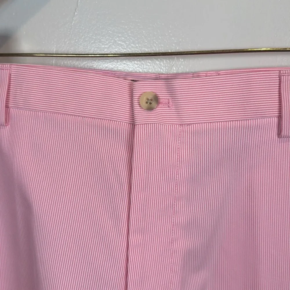 Peter Millar Crown Sport Shorts Pink White Stripe Size 40 Golf Outdoor Sports